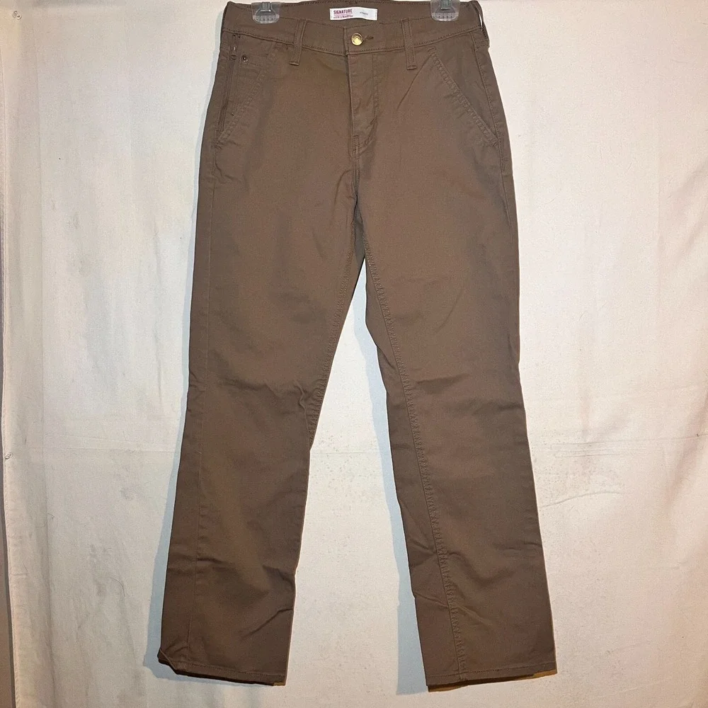 Signature By Levi Strauss Straight Jeans 28x30 Brown Denim Cotton Stretch A61
